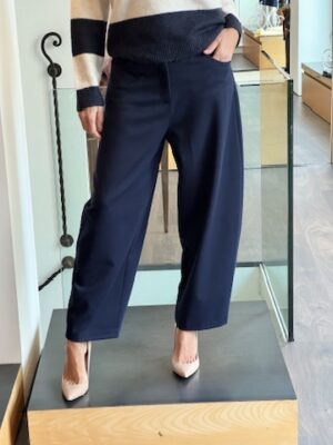 Pantolone baloon punto milano blu