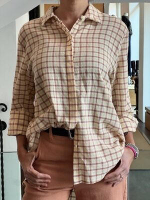 Camicia check giallo biscotto