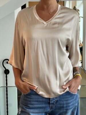 Tunica scollo a v champagne