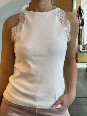 Canotta pizzo bianca