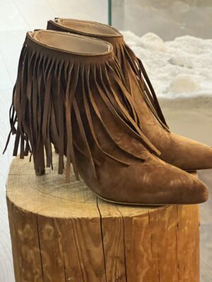 Tronchetto frangia cuoio