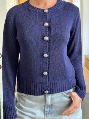 Rebecchina blu bottone metallo