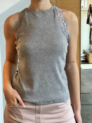 Canotta pizzo grigia