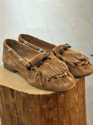 Mocassino indianino avana camoscio