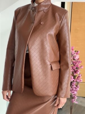 Giacca un bottone cuoio