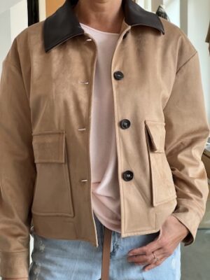 Giacca bottega suede cammello