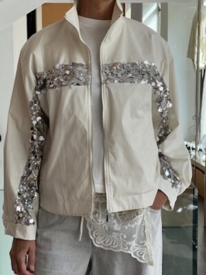 Bomber pailettes latte