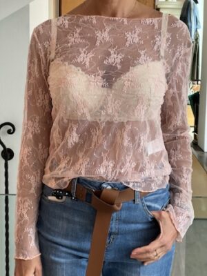 T-shirt pizzo rosa