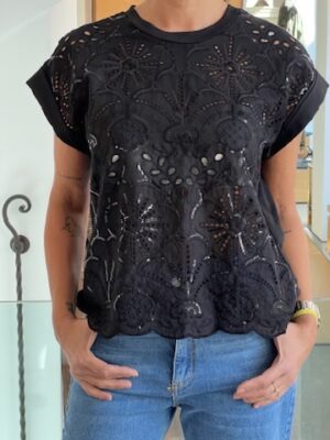 T-shirt maceame' nera