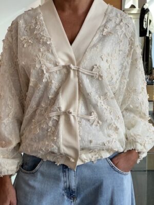 Bomber garzato ricamo