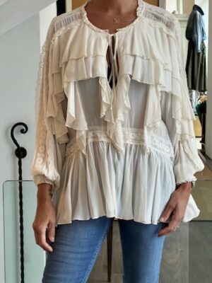 Casacca rouches latte