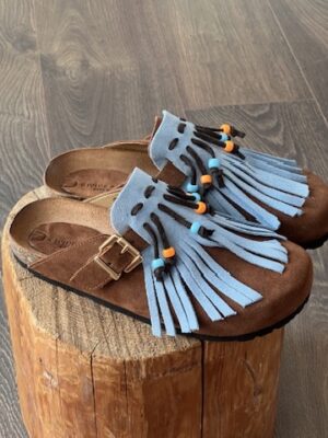 Sabot camoscio frangia removibile