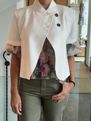 Giacca assimetrica bianca