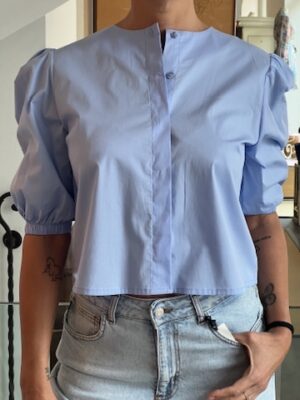 Camicia mezza manica azzurra