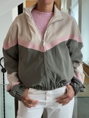 Bomber sabbia rosa verde