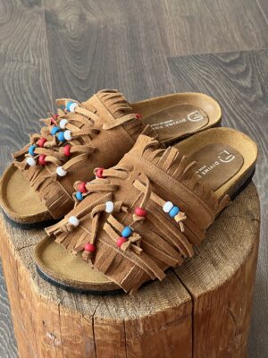 Ciabatta camoscio frangia