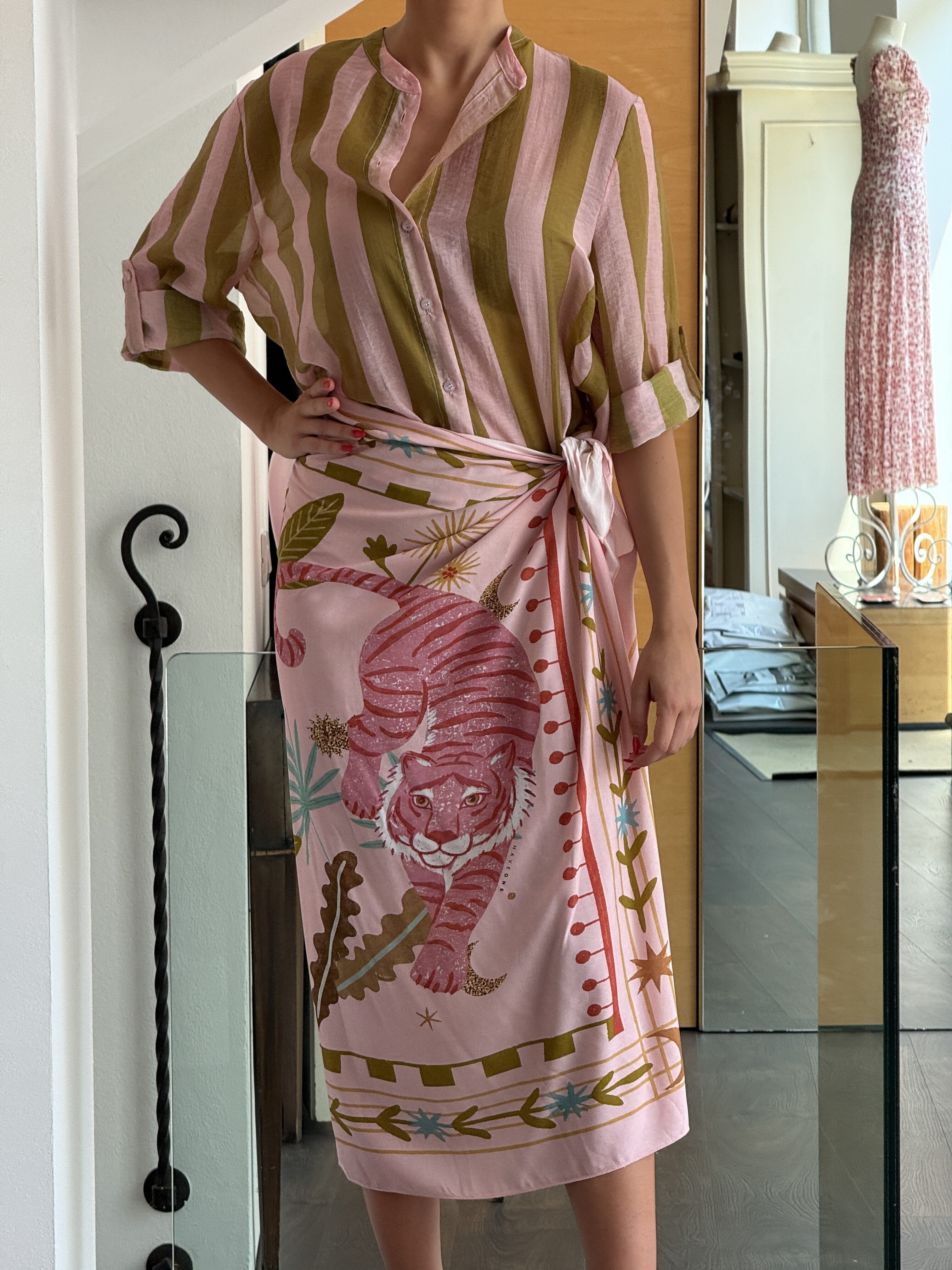 Camicie righe rosa muschio - immagine 3