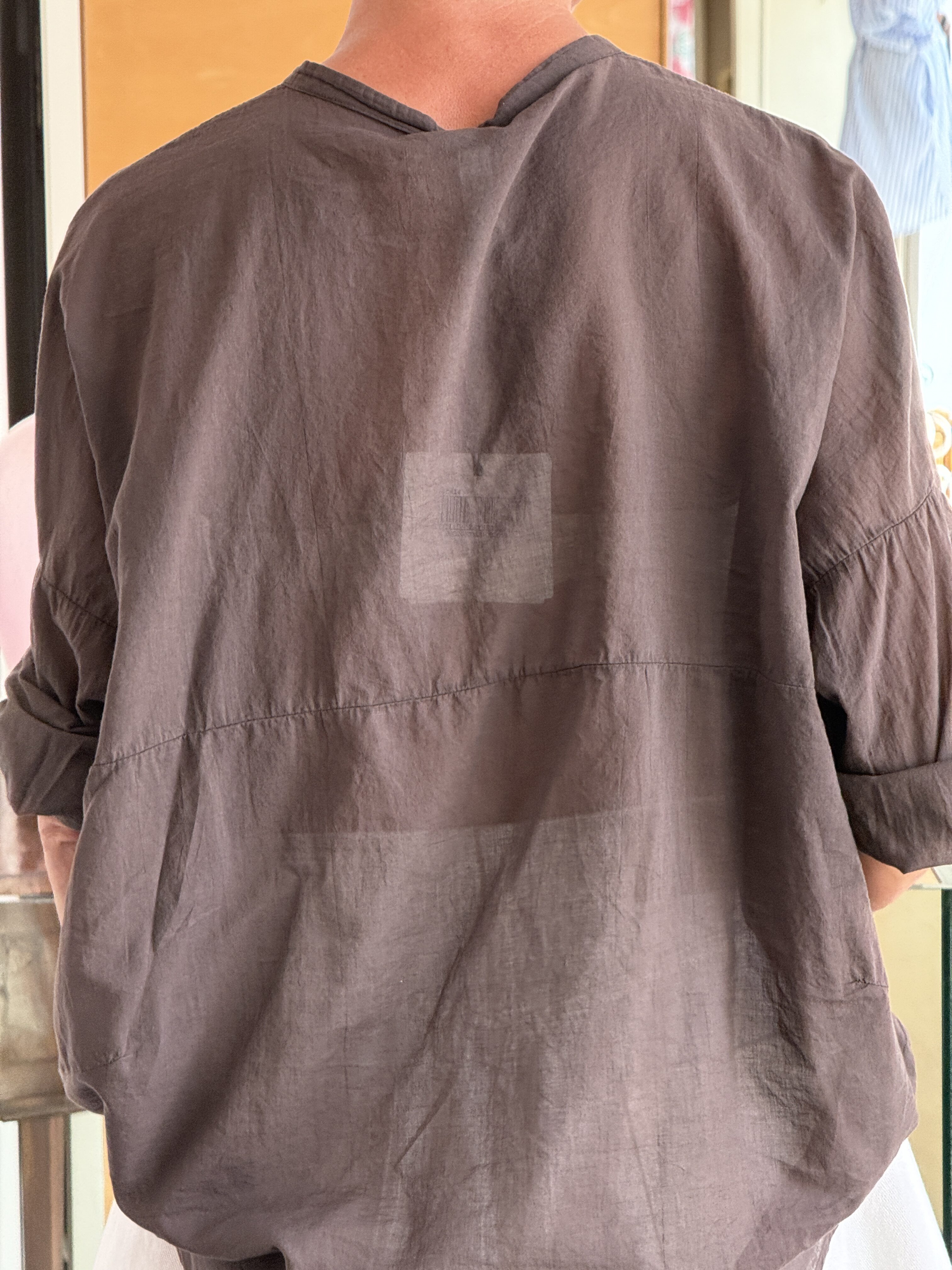 Camicia mussola cioccolato - immagine 2