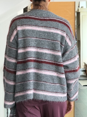 Cardigan righe grigio - immagine 2
