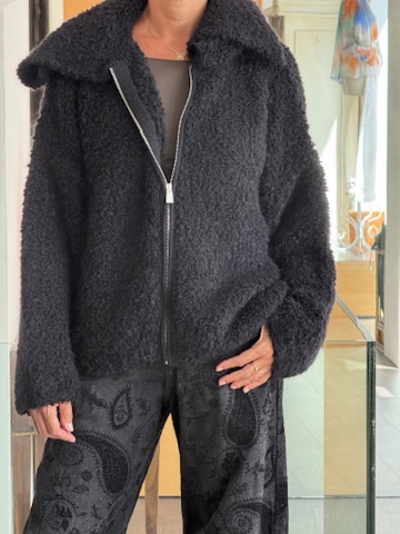 Bomber boucle' nero