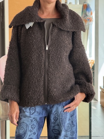 Bomber boucle' cioccolato