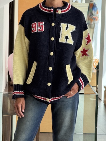 Giacca college maglia blu