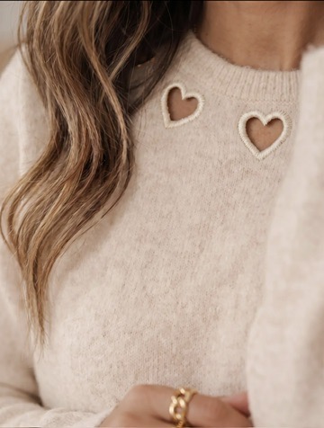 Pull girocollo cuori latte - immagine 2