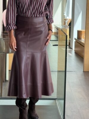 Longuette ecopelle bordeaux