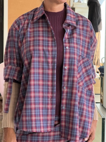 Camicia check bordeaux