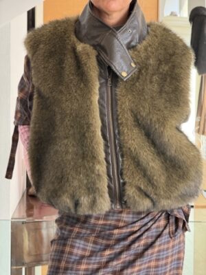 Gilet ecopelliccia verde