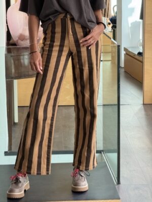 Jeans righe cannella cioccolato