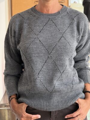 Maglia rombo grigia