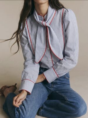 Camicia righe profilo rosso