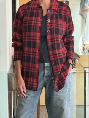 Camicia check maglia rosso nera
