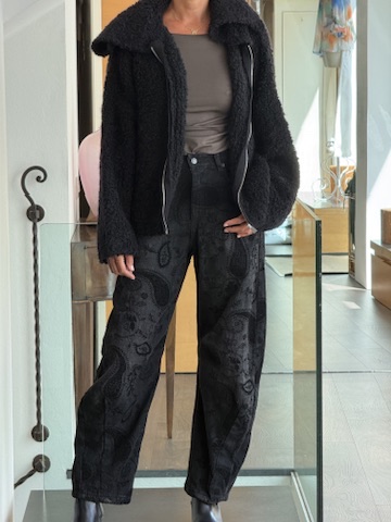 Bomber boucle' nero - immagine 3