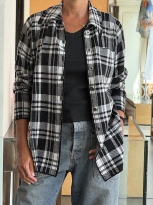 Camicia check maglia bianco nera