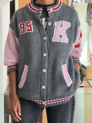 Giacca college maglia grigia