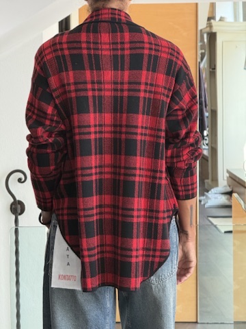 Camicia check maglia rosso nera - immagine 2