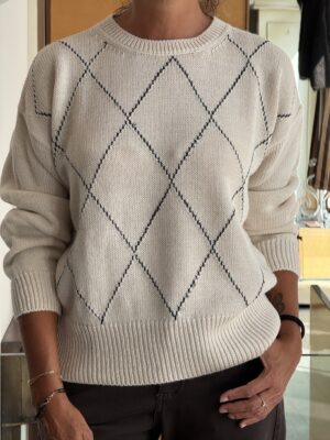 Maglia rombo latte