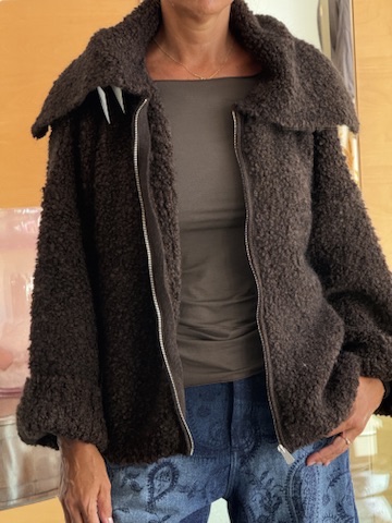 Bomber boucle' cioccolato - immagine 3