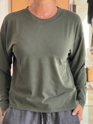T-shirt basic manica lunga foresta