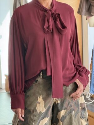 Camicia fiocco bordeaux
