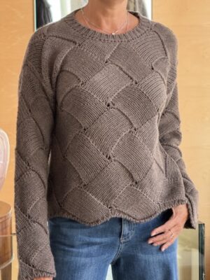 Maglia intreccio tortora