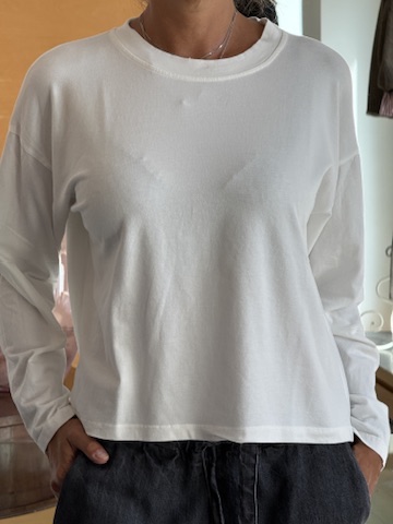 T-shirt basic manica lunga bianca