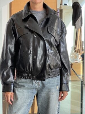 Bomber ecopelle nero