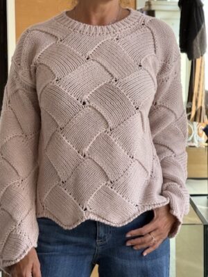 Maglia intreccio rosa