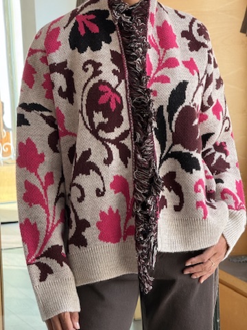 Cardigan fiore sabbia - immagine 2