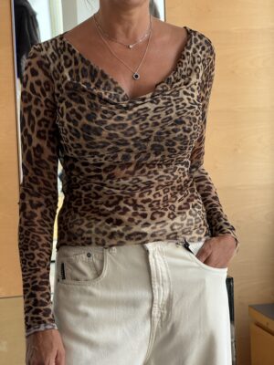 Maglia tulle animalier