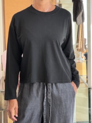 T-shirt basic manica lunga nera