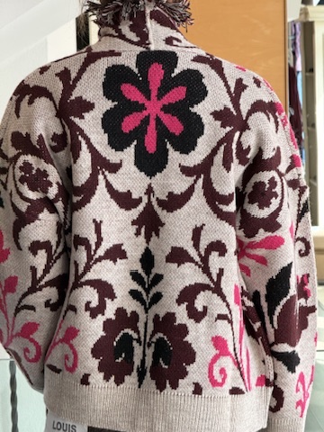 Cardigan fiore sabbia - immagine 3